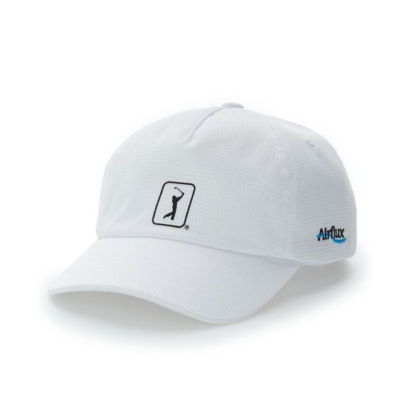 Men's Adjustable PGA Tour Logo Fairway Mesh Golf Cap WHITE Breathable Hat - Picture 1 of 9